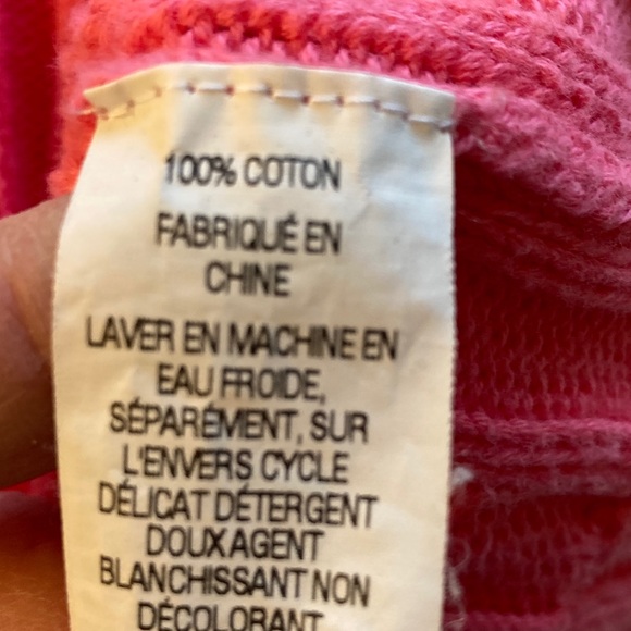 L.L. Bean Pink Cable-Knit Zip-Up  Cardigan Sweater - Picture 5 of 7